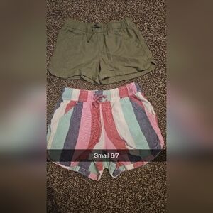 Striped Multicolor Drawcord Shorts - Multicolor